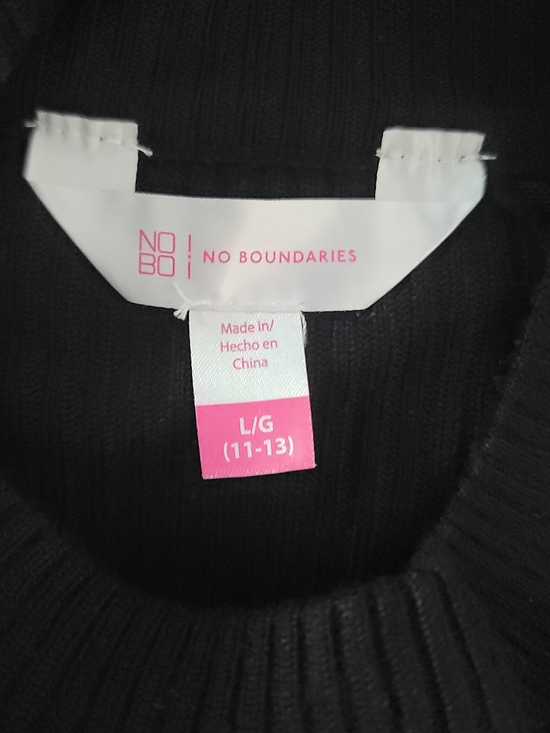 No Boundaries Black Long Sleeve Sheer-Panel Midi Dress - Picture 4 of 4